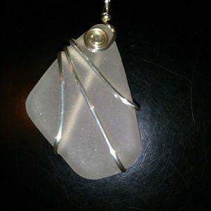 Fully cured sea glass pendant